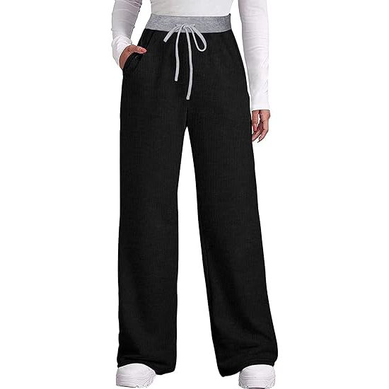 Women's casual sports elastic waist drawstring pants
